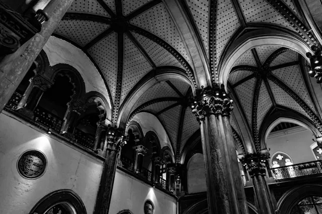 Vaulted stone ceiling